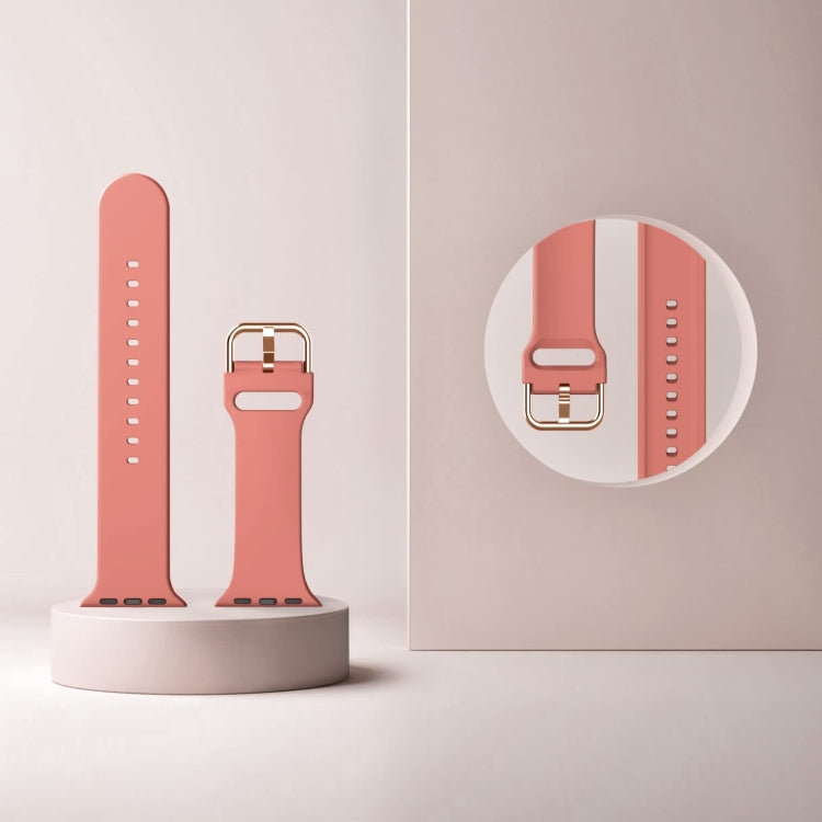 For Apple Watch 6 44mm Pin Buckle Silicone Watch Band(Coral) - Watch Bands by PMC TechLife | Online Shopping South Africa | PMC TechLife