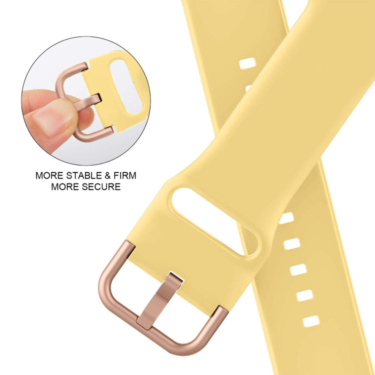 For Apple Watch 5 44mm Pin Buckle Silicone Watch Band(Yellow) - Watch Bands by PMC TechLife | Online Shopping South Africa | PMC TechLife