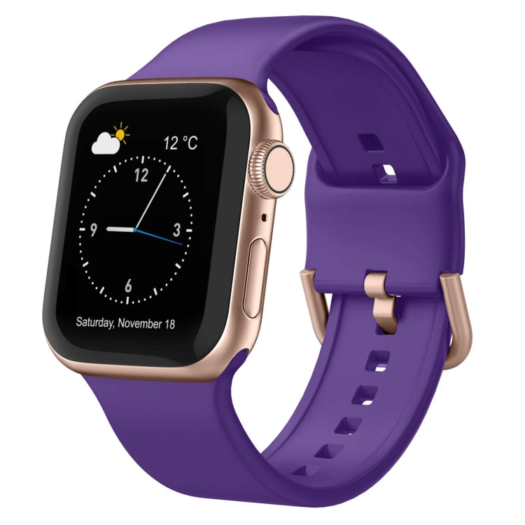 For Apple Watch 4 40mm Pin Buckle Silicone Watch Band(Purple) - Watch Bands by PMC TechLife | Online Shopping South Africa | PMC TechLife