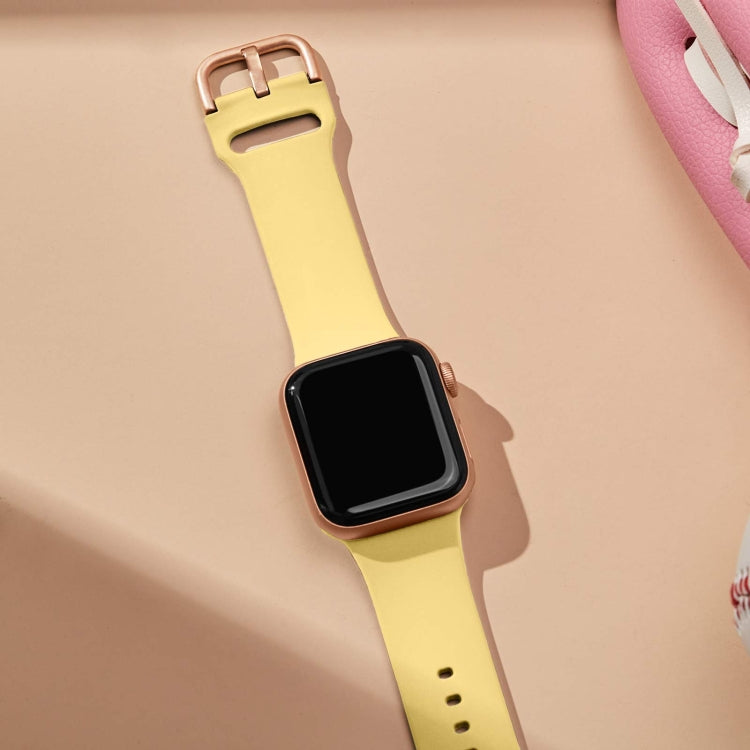 For Apple Watch Series 4 40mm Pin Buckle Silicone Watch Band(Yellow) - free shipping - PMC TechLife - Order now!