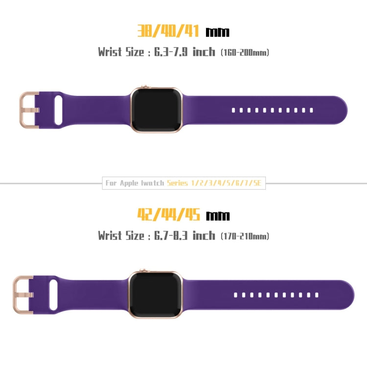 For Apple Watch 3 38mm Pin Buckle Silicone Watch Band(Purple) - Watch Bands by PMC TechLife | Online Shopping South Africa | PMC TechLife