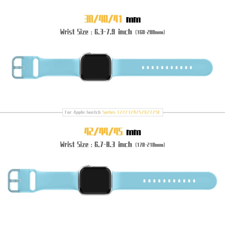 For Apple Watch 3 42mm Pin Buckle Silicone Watch Band(Light Blue) - Watch Bands by PMC TechLife | Online Shopping South Africa | PMC TechLife
