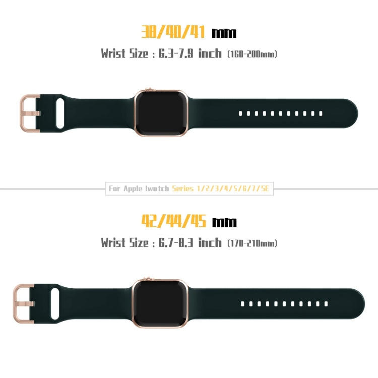 For Apple Watch 3 42mm Pin Buckle Silicone Watch Band(Dark Green) - Watch Bands by PMC TechLife | Online Shopping South Africa | PMC TechLife