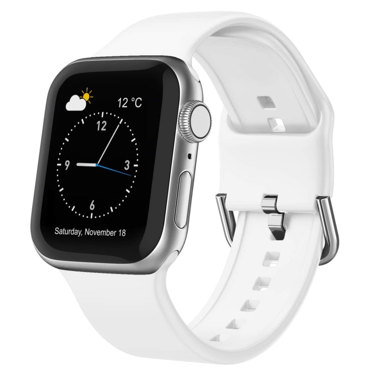 For Apple Watch 2 42mm Pin Buckle Silicone Watch Band(White) - Watch Bands by PMC TechLife | Online Shopping South Africa | PMC TechLife