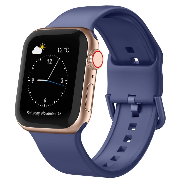 For Apple Watch 2 42mm Pin Buckle Silicone Watch Band(Violet Gray) - Watch Bands by PMC TechLife | Online Shopping South Africa | PMC TechLife