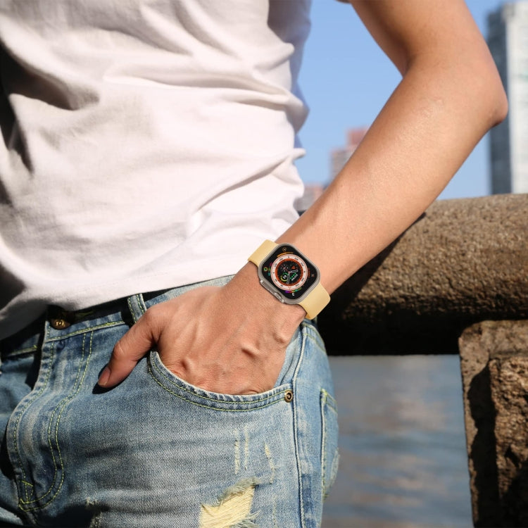 For Apple Watch 2 38mm Pin Buckle Silicone Watch Band(Light Orange) - Watch Bands by PMC TechLife | Online Shopping South Africa | PMC TechLife