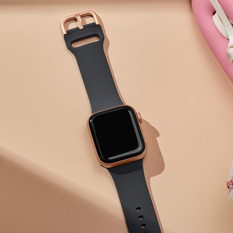 For Apple Watch 42mm Pin Buckle Silicone Watch Band(Dark Grey) - Watch Bands by PMC TechLife | Online Shopping South Africa | PMC TechLife