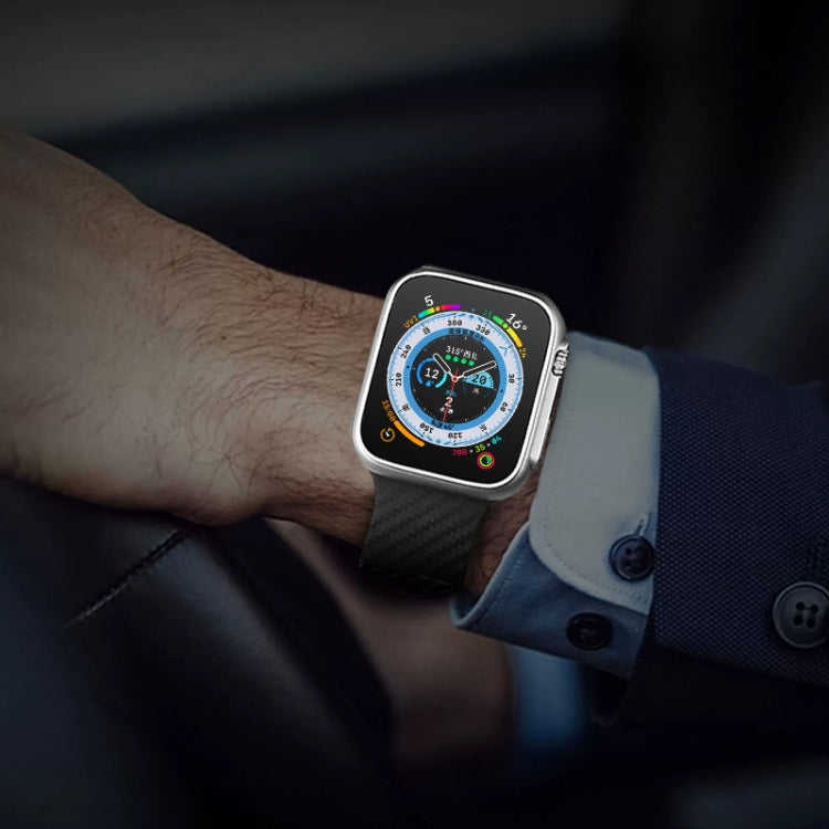 For Apple Watch 2 38mm Carbon Fiber Pattern Magnetic Buckle Silicone Watch Band(Grey) - Watch Bands by PMC TechLife | Online Shopping South Africa | PMC TechLife