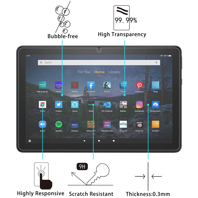For Amazon Fire HD10 2023 / 2021 2pcs 9H 0.3mm Explosion-proof Tempered Glass Film - free shipping - PMC TechLife - Order now!
