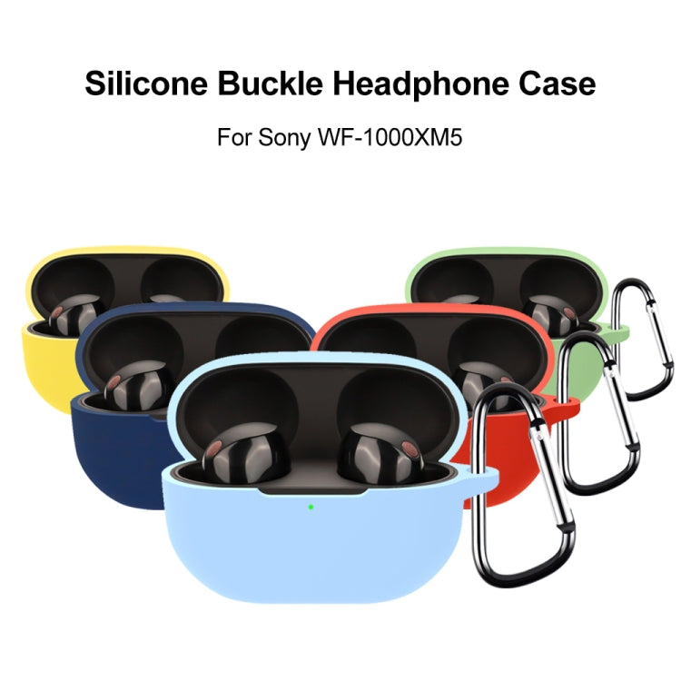 For Sony WF-1000XM5 Wireless Bluetooth Earphone Silicone Protective Case(Dark Green) - Sony Earphone Case by PMC TechLife | Online Shopping South Africa | PMC TechLife