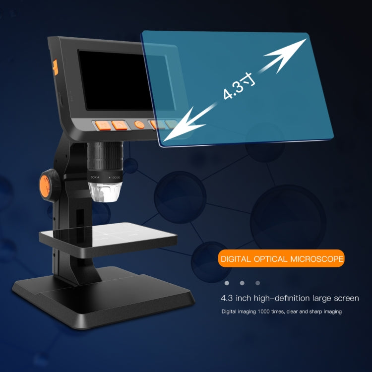P110 50X-1000X Desktop Electronic Digital Microscope with 4.3 inch Screen - free shipping - PMC TechLife - Order now!