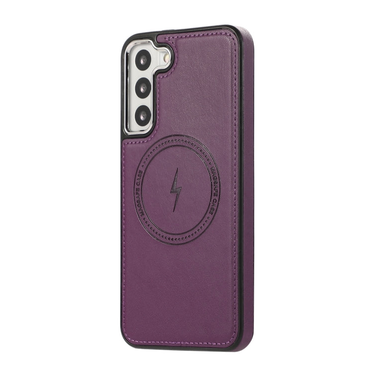 For Samsung Galaxy S23 5G Side Leather Magsafe Phone Case(Dark Purple) - Galaxy S23 5G Cases by PMC TechLife | Online Shopping South Africa | PMC TechLife