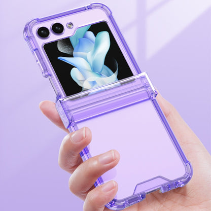 For Samsung Galaxy Z Flip5 GKK Electroplated Airbag Hinge Shockproof Phone Case with Ring Holder(Transparent Blue) - Galaxy Z Flip5 Cases by GKK | Online Shopping South Africa | PMC Jewellery