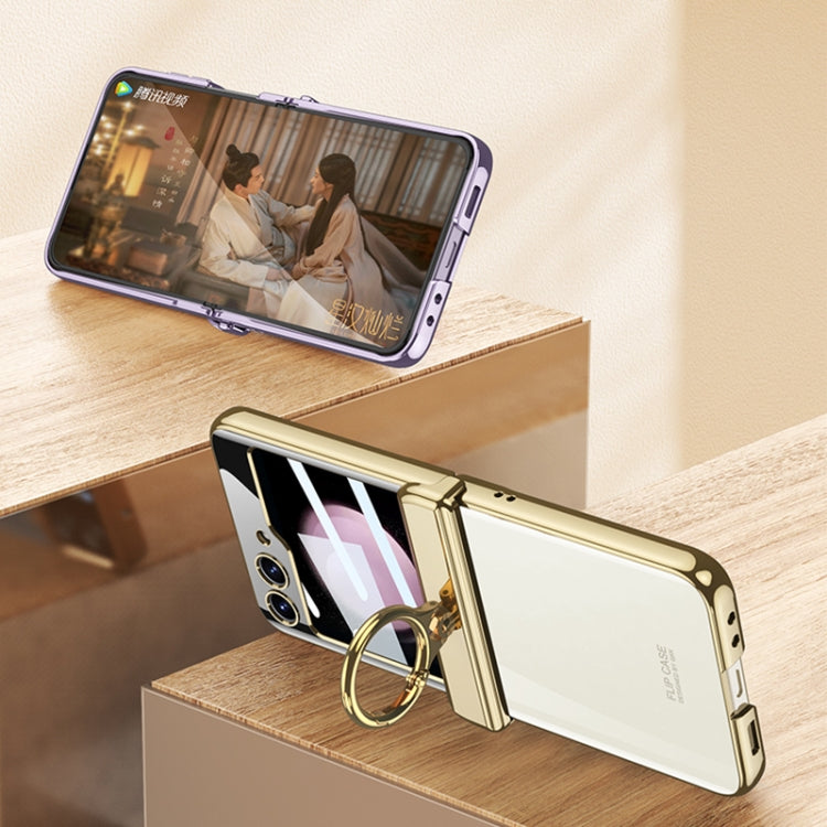 For Samsung Galaxy Z Flip5 GKK Magnetic Folding Phantom Rotary Phone Case with Ring Holder(Purple) - Galaxy Z Flip5 Cases by GKK | Online Shopping South Africa | PMC TechLife | Buy Now Pay Later Mobicred
