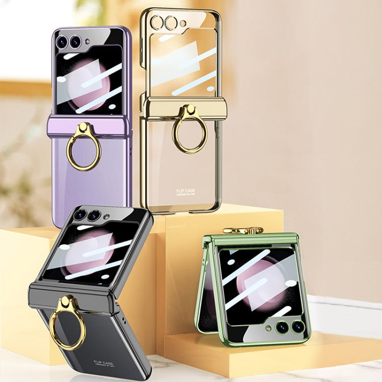 For Samsung Galaxy Z Flip5 GKK Magnetic Folding Phantom Rotary Phone Case with Ring Holder(Green) - free shipping - PMC TechLife - Order now!