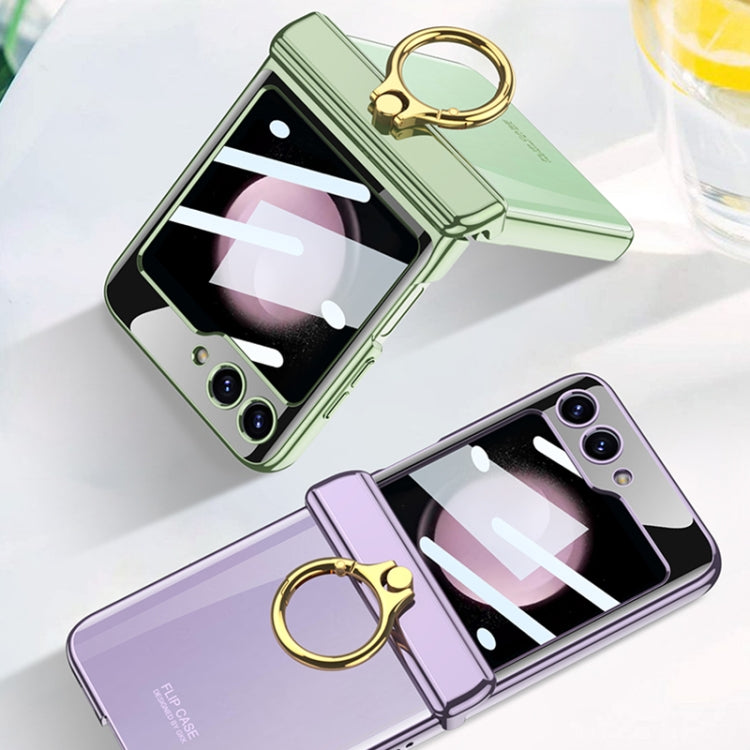 For Samsung Galaxy Z Flip5 GKK Magnetic Folding Phantom Rotary Phone Case with Ring Holder(Green) - free shipping - PMC TechLife - Order now!