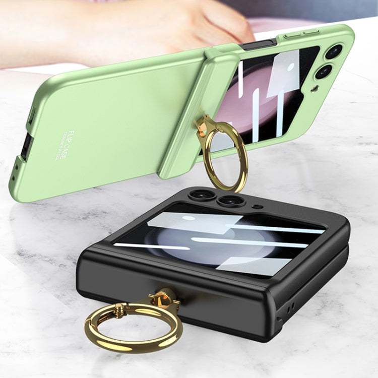 For Samsung Galaxy Z Flip5 GKK Integrated Magnetic Hinge Phone Case with Ring Holder(White) - free shipping - PMC TechLife - Order now!