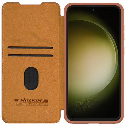 For Samsung Galaxy S23 FE 5G NILLKIN QIN Series Pro Sliding Camera Cover Design Leather Phone Case(Brown) - Galaxy S23 FE 5G Cases by NILLKIN | Online Shopping South Africa | PMC Jewellery