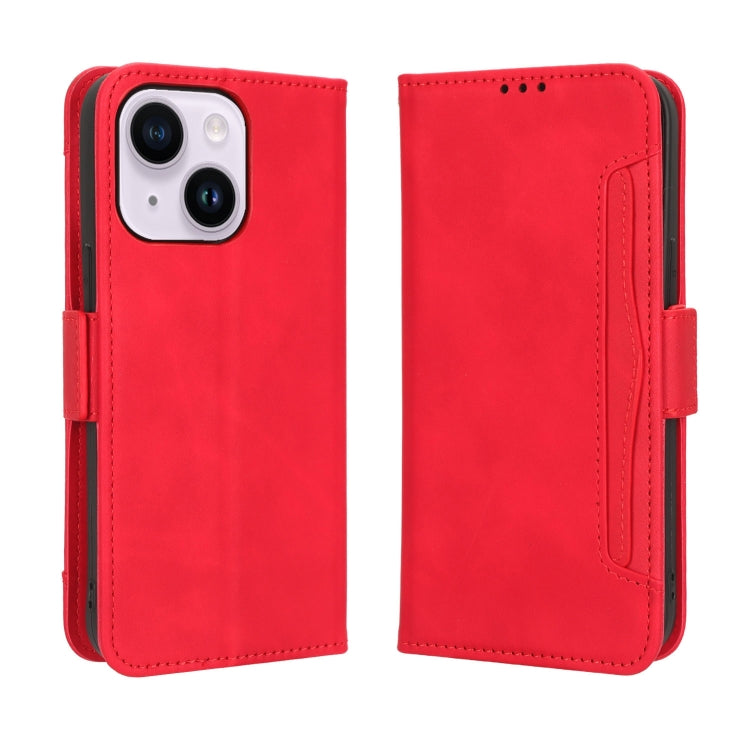 For iPhone 15 Pro Max Skin Feel Calf Texture Card Slots Leather Phone Case(Red) - iPhone 15 Pro Max Cases by PMC TechLife | Online Shopping South Africa | PMC TechLife | Buy Now Pay Later Mobicred