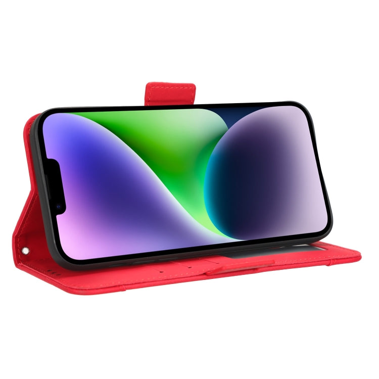 For iPhone 15 Pro Max Skin Feel Calf Texture Card Slots Leather Phone Case(Red) - iPhone 15 Pro Max Cases by PMC TechLife | Online Shopping South Africa | PMC TechLife | Buy Now Pay Later Mobicred