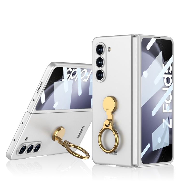 For Samsung Galaxy Z Fold5 GKK Ultra-thin Triaxial Ring Holder PC Phone Case(Silver) - free shipping - PMC TechLife - Order now!