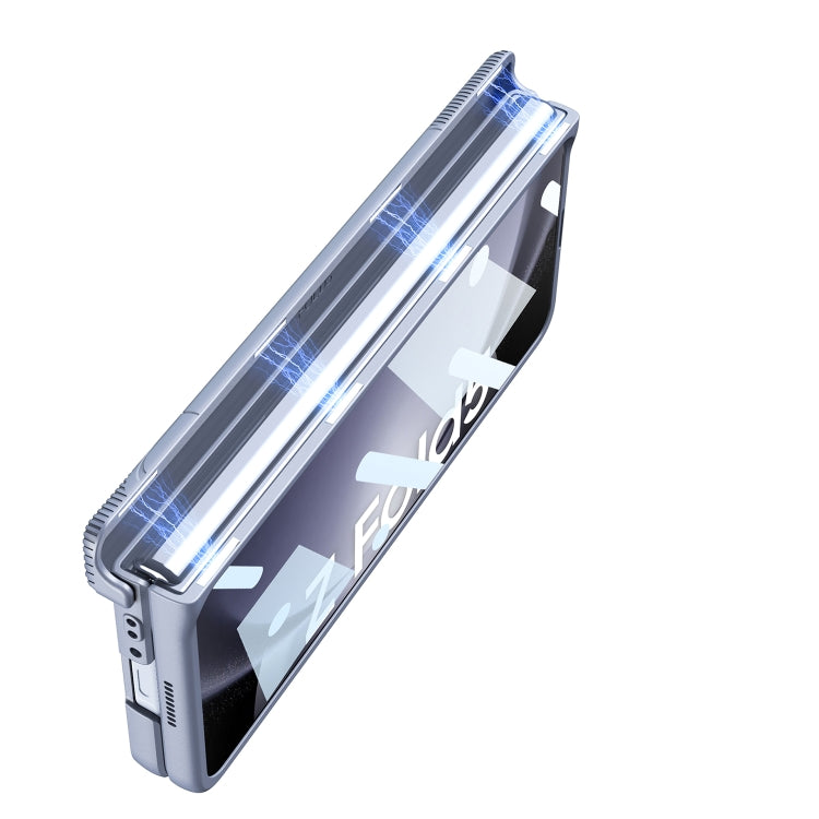 For Samsung Galaxy Z Fold5 GKK Integrated Magnetic Armor Flip Phone Case with Holder(Silver) - Galaxy Z Fold5 Cases by GKK | Online Shopping South Africa | PMC TechLife | Buy Now Pay Later Mobicred