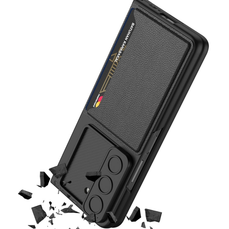 For Samsung Galaxy Z Fold5 GKK Integrated Ultra-thin Sliding Window Folding Phone Case with Card Holder(Carbon Fiber) - Galaxy Z Fold5 Cases by GKK | Online Shopping South Africa | PMC Jewellery