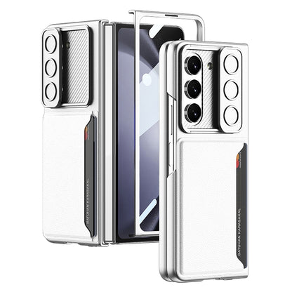 For Samsung Galaxy Z Fold5 GKK Integrated Ultra-thin Sliding Window Folding Phone Case with Card Holder(Silver) - Galaxy Z Fold5 Cases by GKK | Online Shopping South Africa | PMC Jewellery