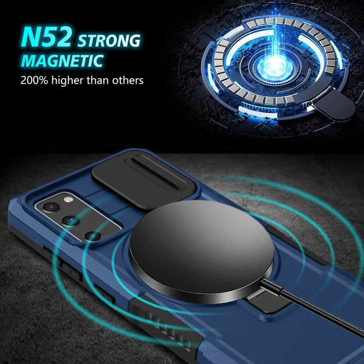 For Samsung Galaxy S20 FE Sliding Camshield Magsafe Holder TPU Hybrid PC Phone Case(Royal Blue) - Galaxy Phone Cases by PMC TechLife | Online Shopping South Africa | PMC TechLife