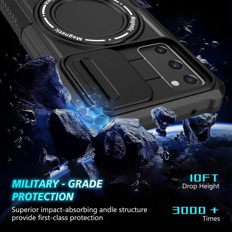 For Samsung Galaxy S20 FE Sliding Camshield Magsafe Holder TPU Hybrid PC Phone Case(Black) - Galaxy Phone Cases by PMC TechLife | Online Shopping South Africa | PMC TechLife