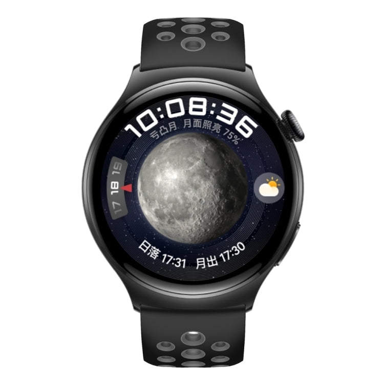 For Huawei Watch 4 Two Color Round Hole Silicone Watch Band(Black Grey) - Watch Bands by PMC TechLife | Online Shopping South Africa | PMC TechLife