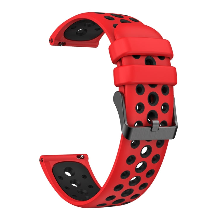 For Huawei Watch 4 Two Color Round Hole Silicone Watch Band(Red Black) - Watch Bands by PMC TechLife | Online Shopping South Africa | PMC TechLife