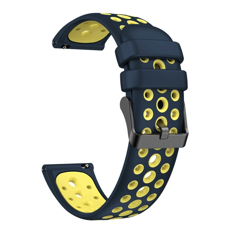 For Huawei Watch 4 Two Color Round Hole Silicone Watch Band(Ceylon Yellow) - Watch Bands by PMC TechLife | Online Shopping South Africa | PMC TechLife | Buy Now Pay Later Mobicred