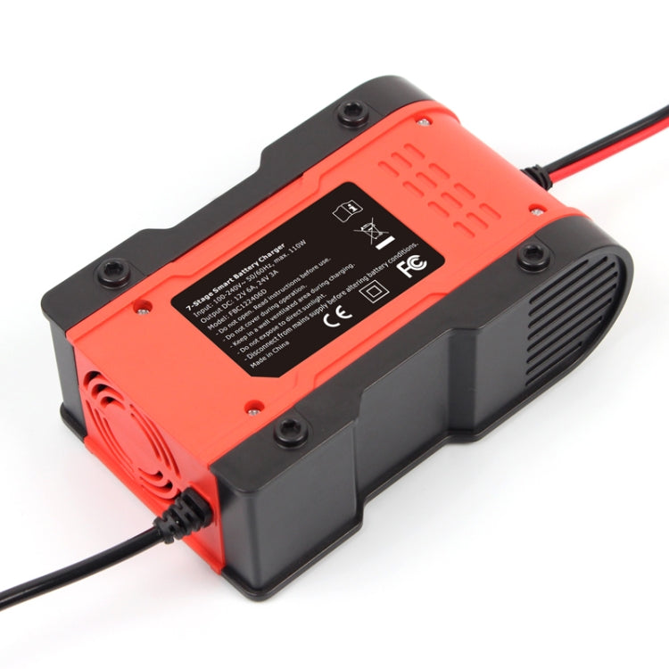 FOXSUR 12V-24V Car Motorcycle Repair Battery Charger AGM Charger Color:Red(EU Plug) - Battery Charger by FOXSUR | Online Shopping South Africa | PMC Jewellery | Buy Now Pay Later Mobicred