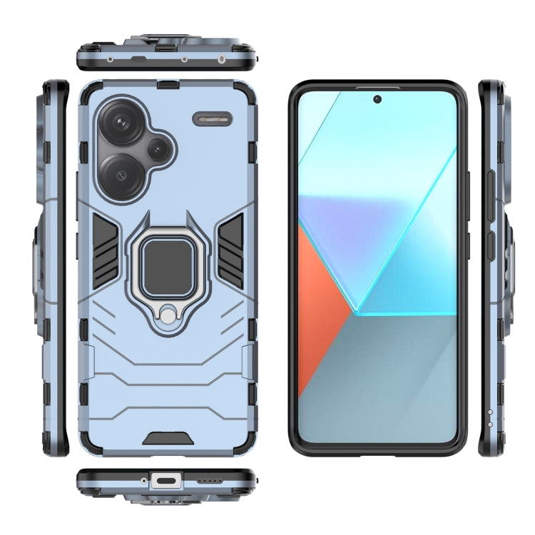 For Xiaomi Redmi Note 13 Pro+ Shockproof PC + TPU Holder Phone Case(Navy Blue) - free shipping - PMC TechLife - Order now!