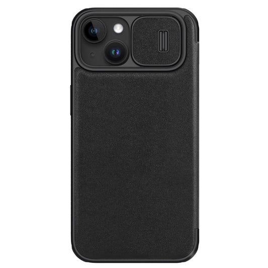 For iPhone 15 NILLKIN QIN Series Pro Plain Leather Phone Case(Black) - iPhone 15 Cases by NILLKIN | Online Shopping South Africa | PMC Jewellery