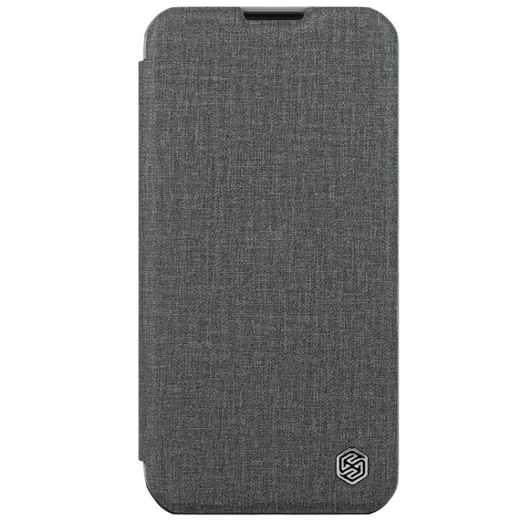 For iPhone 15 Pro NILLKIN QIN Series Pro Fabric Textured Leather Phone Case(Grey) - iPhone 15 Pro Cases by NILLKIN | Online Shopping South Africa | PMC Jewellery