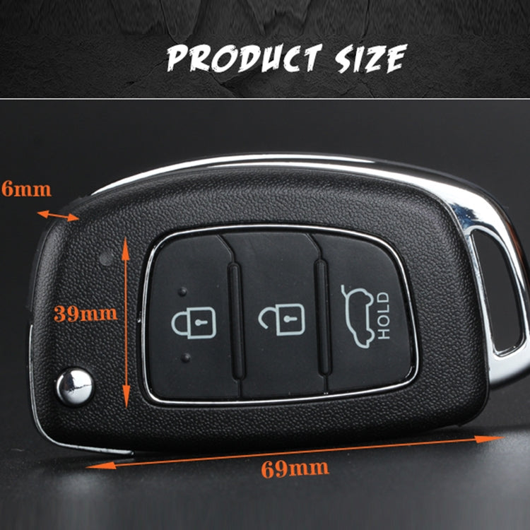 For Hyundai 3-button Folding Car Key Shell with Silver Metal Edge - Remote Car Key by PMC TechLife | Online Shopping South Africa | PMC TechLife