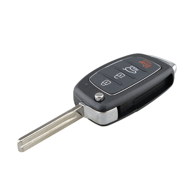 For Hyundai 4-button Folding Car Key Shell with Metal Edge Solaris ix35 ix4 Santa - Remote Car Key by PMC Jewellery | Online Shopping South Africa | PMC Jewellery