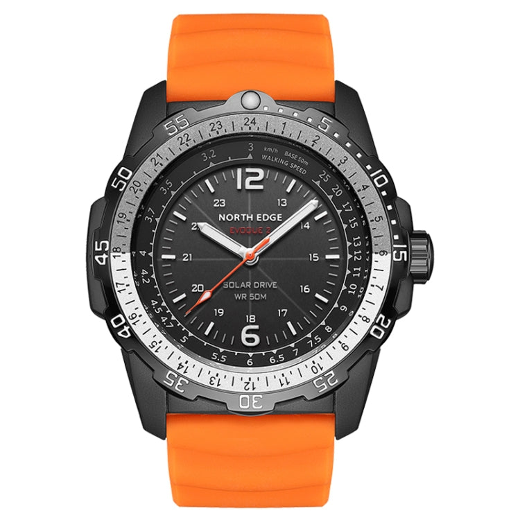 NORTH EDGE EVOQUE2 Outdoor Waterproof Solar Charging Sports Watch(Orange) - Sport Watches by NORTH EDGE | Online Shopping South Africa | PMC Jewellery | Buy Now Pay Later Mobicred