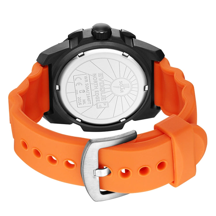 NORTH EDGE EVOQUE2 Outdoor Waterproof Solar Charging Sports Watch(Orange) - Sport Watches by NORTH EDGE | Online Shopping South Africa | PMC Jewellery | Buy Now Pay Later Mobicred