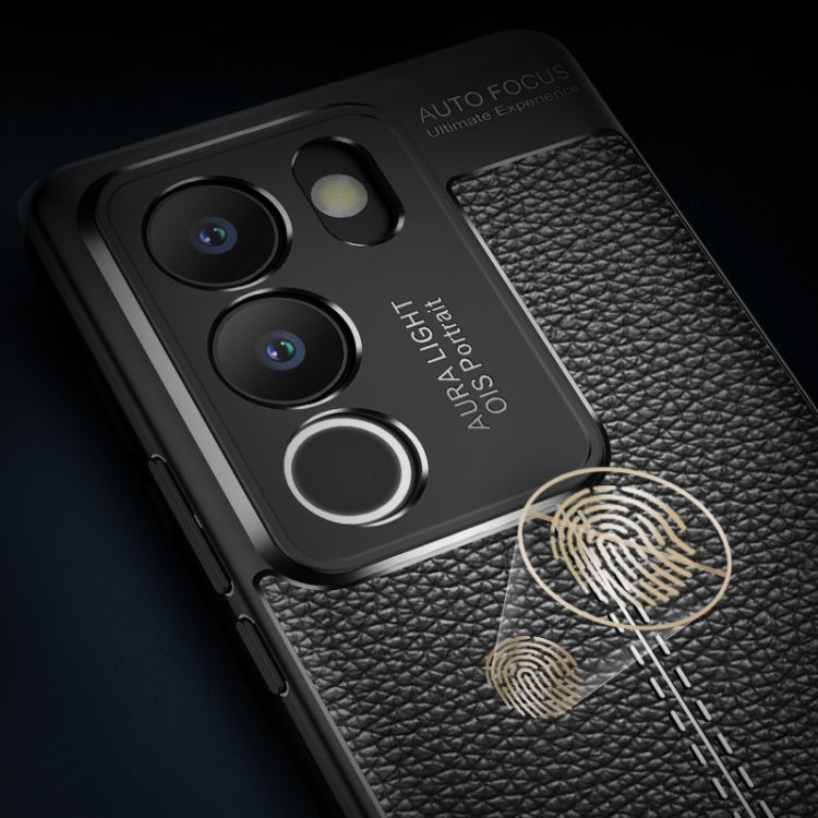 For vivo S17/S17 Pro/V29 5G Litchi Texture Shockproof TPU Phone Case(Black) - free shipping - PMC TechLife - Order now!
