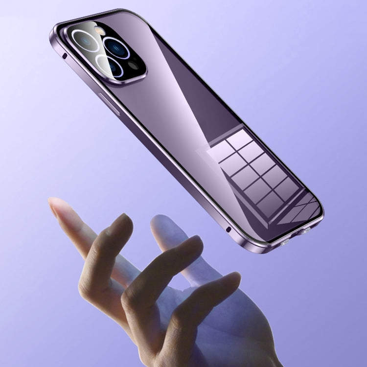 For iPhone 15 Pro Magnetic Double-buckle HD Tempered Glass Phone Case(Black) - iPhone 15 Pro Cases by PMC TechLife | Online Shopping South Africa | PMC TechLife | Buy Now Pay Later Mobicred