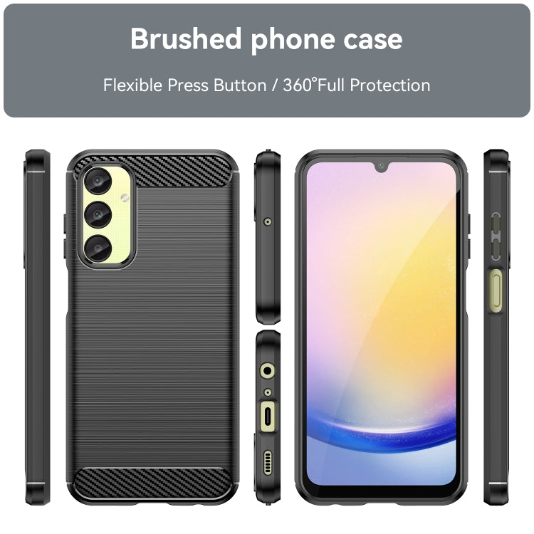 For Samsung Galaxy A25 5G Brushed Texture Carbon Fiber TPU Phone Case(Black) - Galaxy Phone Cases by PMC TechLife | Online Shopping South Africa | PMC TechLife | Buy Now Pay Later Mobicred