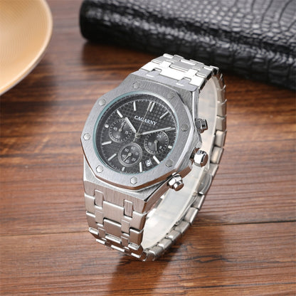 CAGARNY 6835 Men Simple Quartz Steel Band Watch(Silver + Black) - Metal Strap Watches by CAGARNY | Online Shopping South Africa | PMC Jewellery | Buy Now Pay Later Mobicred