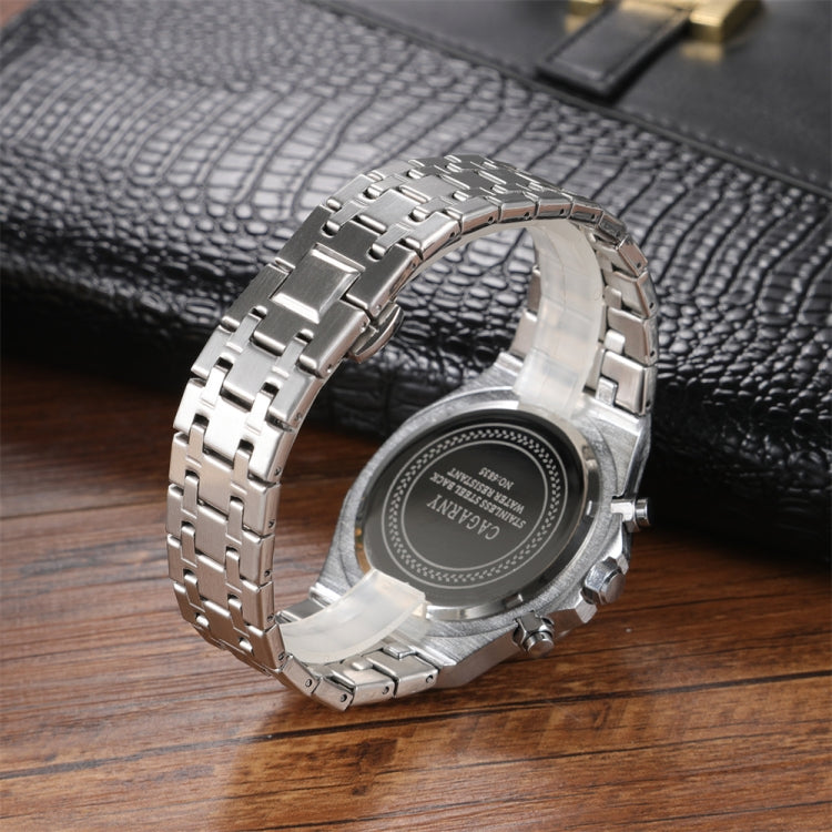 CAGARNY 6835 Men Simple Quartz Steel Band Watch(Silver + Black) - Metal Strap Watches by CAGARNY | Online Shopping South Africa | PMC Jewellery | Buy Now Pay Later Mobicred