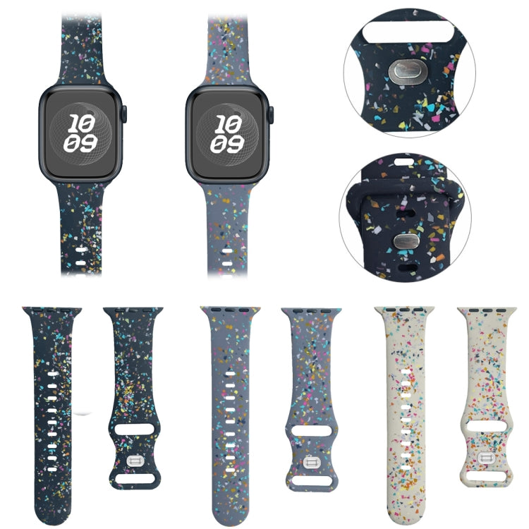 For Apple Watch 38mm Floral Silicone Watch Band(Starlight) - Watch Bands by PMC TechLife | Online Shopping South Africa | PMC TechLife