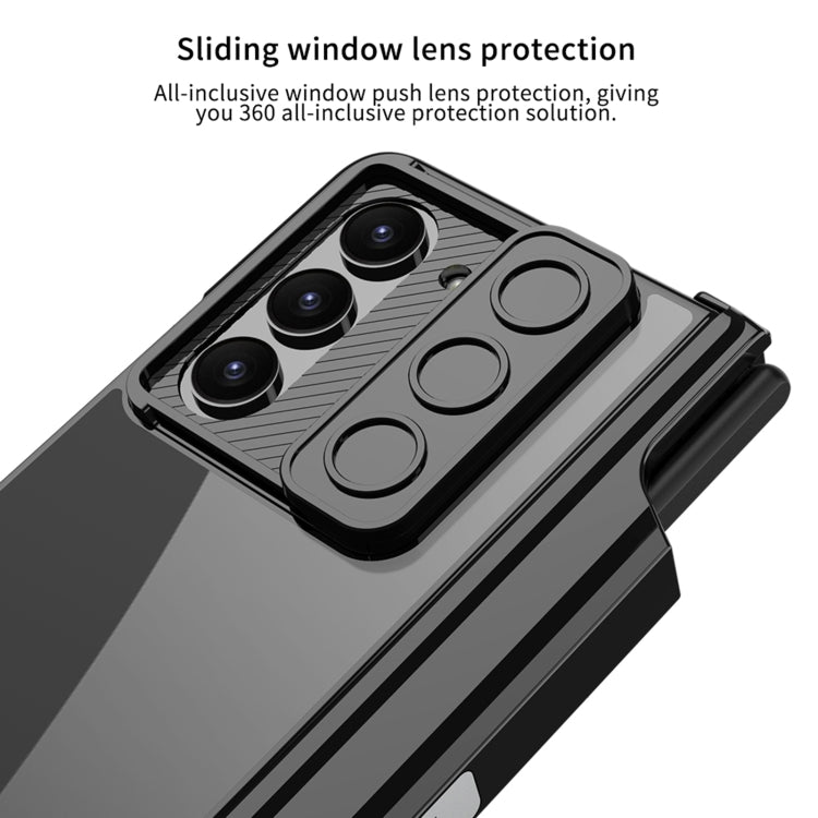 For Samsung Galaxy Z Fold5 5G GKK Integrated Push Lens Window Fold Hinge Phone Case with Pen Slots(Blue) - free shipping - PMC TechLife - Order now!