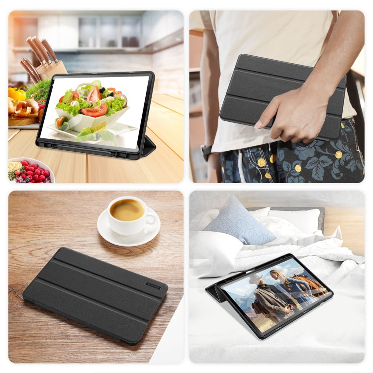 For Samsung Galaxy Tab S9 FE / S10 FE DUX DUCIS Domo Series Magnetic Flip Leather Tablet Case(Black) - Galaxy Tab S9 FE by DUX DUCIS | Online Shopping South Africa | PMC TechLife | Buy Now Pay Later Mobicred