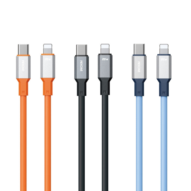 WK WDC-17 PD 20W USB-C/Type-C to 8 Pin Silicone Data Cable, Length: 1.2m(Blue) - free shipping - PMC TechLife - Order now!